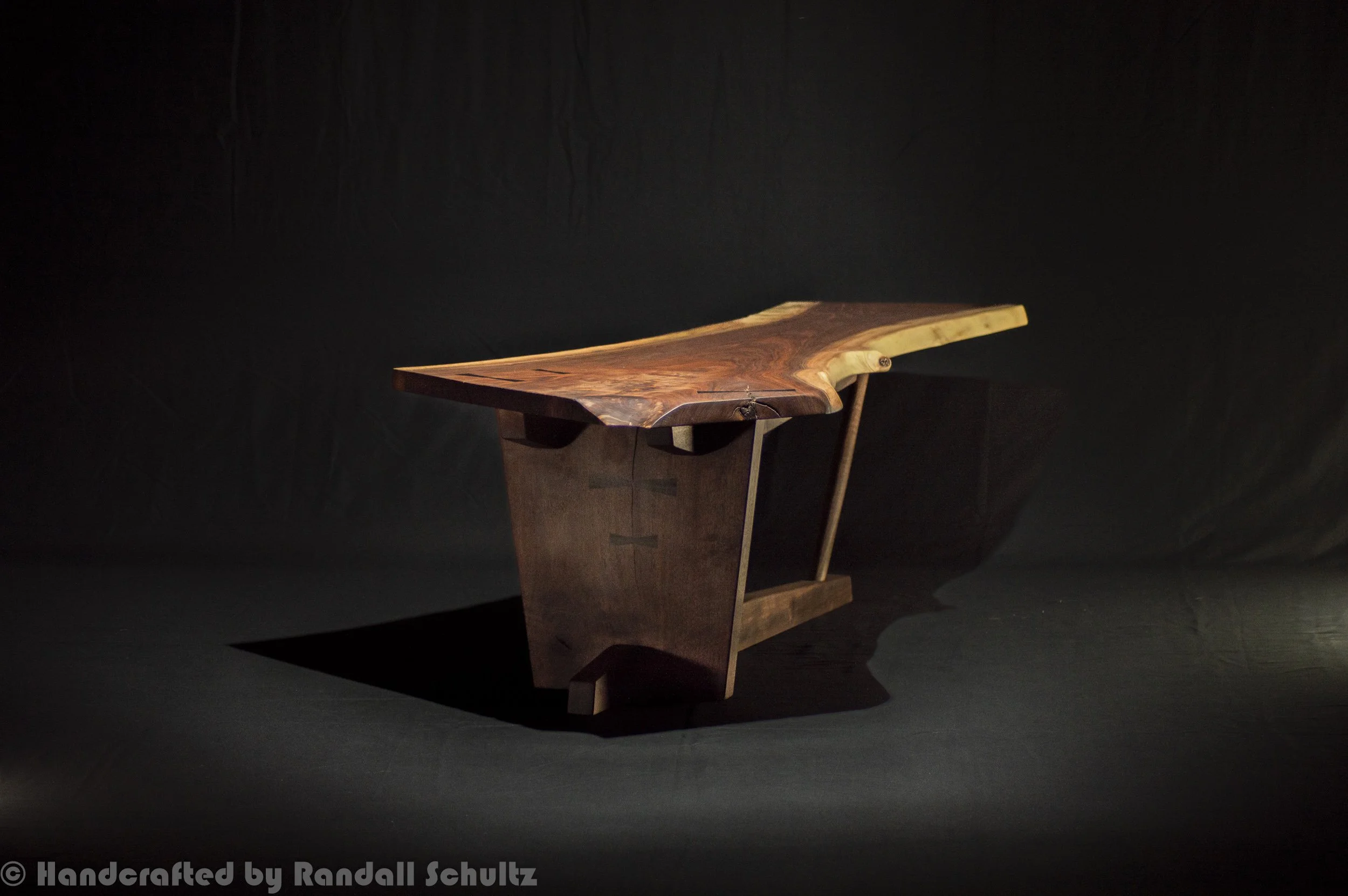 Mid Century George Nakashima Inspired Natural Live Edge Walnut